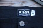 Broek zwart Icon Amsterdam mt 36 Vaste prijs, Maat 52/54 (L), Zwart, Icon Amsterdam, Ophalen of Verzenden