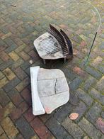 Openhaard inventaris - rooster en glas scherm, Huis en Inrichting, Kachels, Ophalen of Verzenden, Gebruikt, Hout, Houtkachel