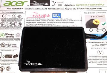 Acer Rocketfish Slim RF-AC9023 19V 4.74A 90W Adapter 1.7x5.5 beschikbaar voor biedingen