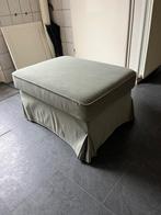 IKEA Ektorp voetenbankje met hoes, grijsgroen, Huis en Inrichting, Ophalen, Hout, 75 tot 100 cm, Zo goed als nieuw