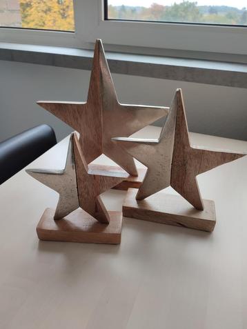 Rustieke aluminium & houten kerststerren 3 st beschikbaar voor biedingen
