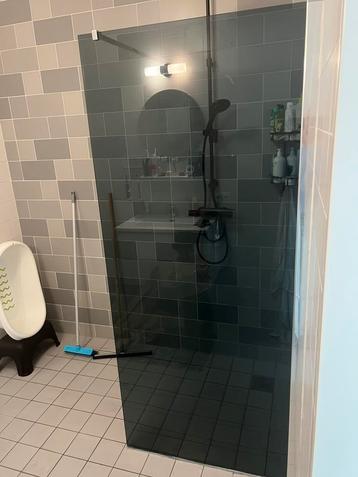 Inloopdouch glas smoke getint douchewand nano beschikbaar voor biedingen