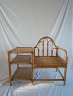 Rotan bankje met kastje – vintage / boho stijl, Ophalen, Zo goed als nieuw, Bruin, Eén