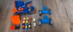 Nerf auto shooter, incl 6 auto's, springschans, barricades e, Ophalen of Verzenden, Zo goed als nieuw