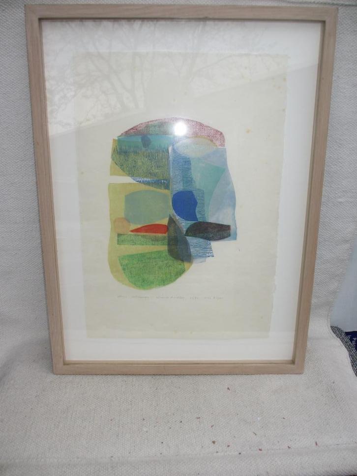 Abstracte zeefdruk Héloïse ROBIN [Nantes / France ], Antiek en Kunst, Kunst | Litho's en Zeefdrukken, Ophalen of Verzenden