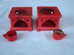 2 x antiek gaaf rood kinder speelgoed komfoortje met testje, Antiek en Kunst, Ophalen of Verzenden