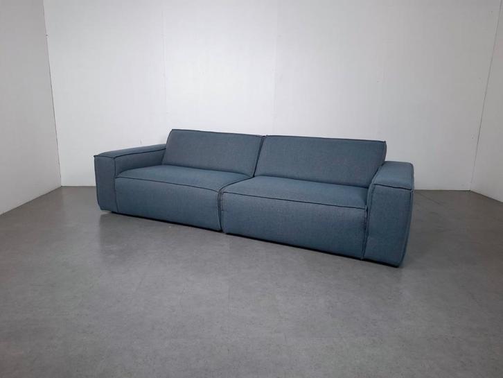 Troubadour 4 zits Bank Blauw | GRATIS BEZORGING | Gereinigd, Huis en Inrichting, Banken | Bankstellen, Zo goed als nieuw, Rechte bank