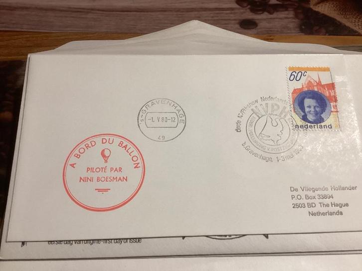 No6091 A bord du ballon pilote oar Nini Boesman Heb ook van, Postzegels en Munten, Postzegels | Eerstedagenveloppen, Onbeschreven