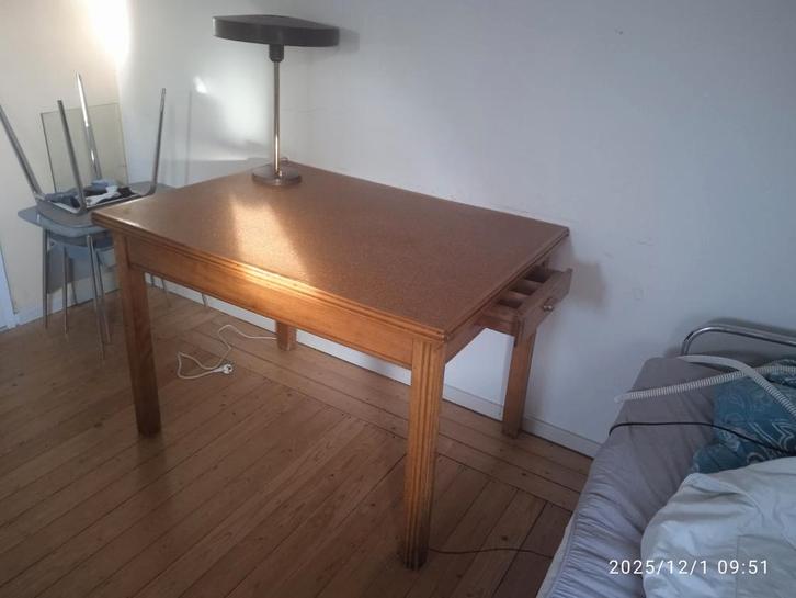 Vintage Retro Design houten Eettafel Tafel Bureau Jaren 60, Antiek en Kunst, Antiek | Meubels | Tafels, Ophalen