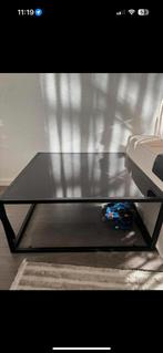 Salontafel 80x80 met 2 glasplaten, Huis en Inrichting, Tafels | Salontafels, Ophalen, Gebruikt, Vierkant, 50 tot 100 cm