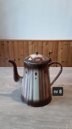 EMAILLE BRUINE KOFFIEPOT., Ophalen of Verzenden
