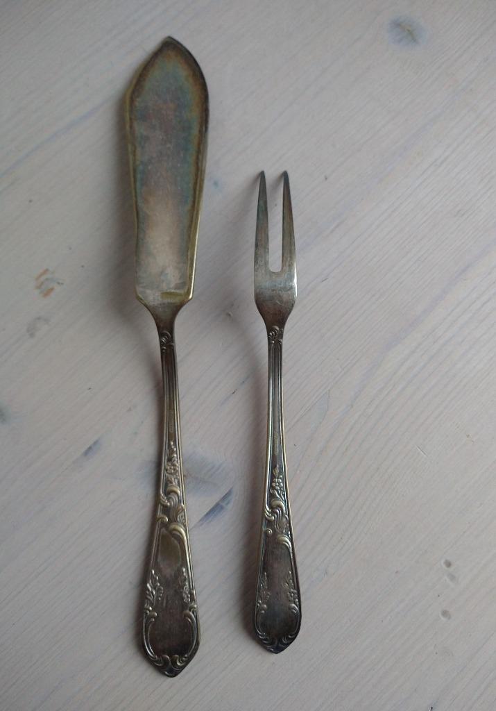verzilverd bestek viscouvert rococostijl., Antiek en Kunst, Antiek | Bestek, Ophalen of Verzenden