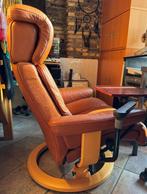 Stressless relaxfauteuil leder, Ophalen, Minder dan 75 cm, Zo goed als nieuw, Leer