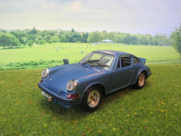 1:25 Porsche 911 Coupé - Polistil S-22 metallic-blauw, Hobby en Vrije tijd, Modelauto's | 1:24, Gebruikt, Ophalen of Verzenden