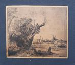 Antieke Gravure met voorstelling van Rembrandt van Rijn, Antiek en Kunst, Kunst | Etsen en Gravures, Ophalen of Verzenden