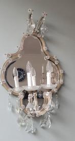 Klassieke spiegel met twee lampen, Huis en Inrichting, Woonaccessoires | Spiegels, Ophalen, Gebruikt, Rechthoekig, Minder dan 100 cm