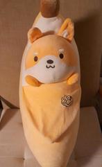 Kawaii (squishmallow-achtige) grote knuffel hond - banaan, Ophalen of Verzenden, Zo goed als nieuw, Hond
