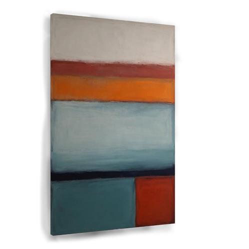 Horizontale Kleurblokken op Abstract Canvas canvas 60x90cm, Huis en Inrichting, Woonaccessoires | Schilderijen, Tekeningen en Foto's