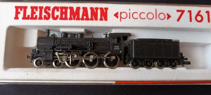 Fleischmann Piccolo 7161 N - Stoomlocomotief NS 3851, Hobby en Vrije tijd, Modeltreinen | N-Spoor, Gebruikt, Locomotief, Gelijkstroom