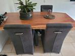 4x eetkamerstoelen op wieltjes, Huis en Inrichting, Complete eetkamers, Ophalen, Gebruikt