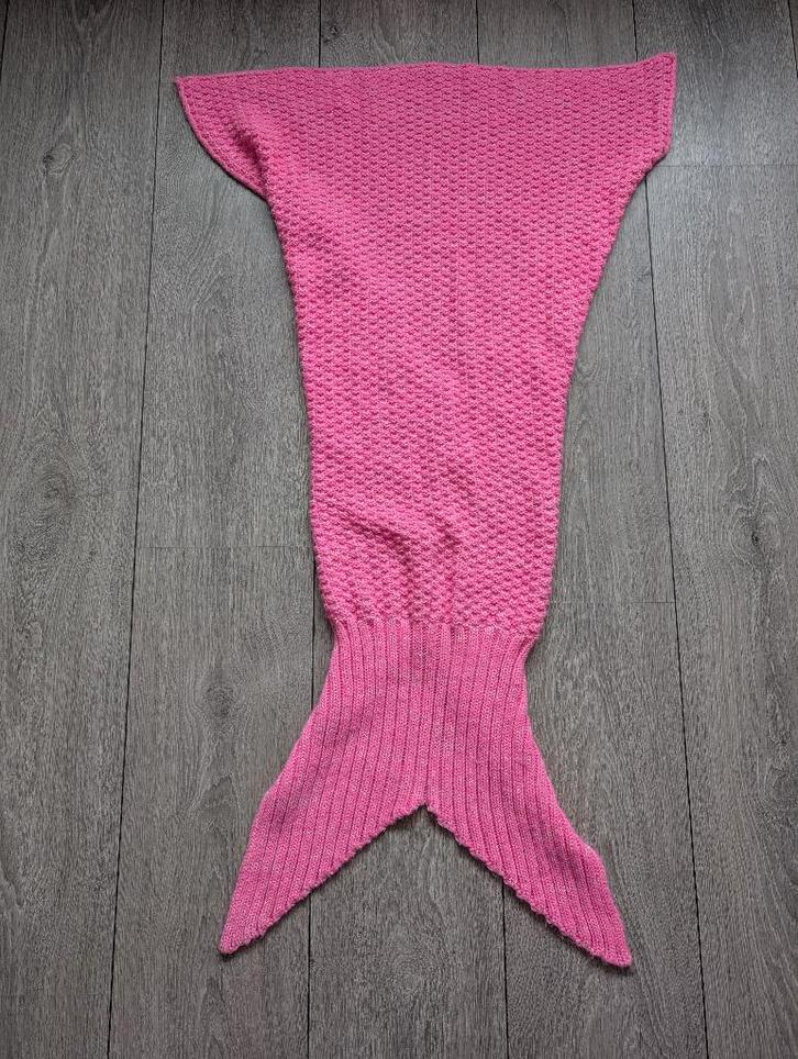Gebreide roze zeemeermin staart / deken of visstaart, Kinderen en Baby's, Carnavalskleding en Verkleedspullen, Gebruikt, Meisje