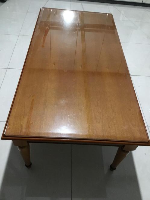 Zo goed als nieuw massieve salontafel kersenhout met glasp., Huis en Inrichting, Tafels | Salontafels, Zo goed als nieuw, Minder dan 50 cm