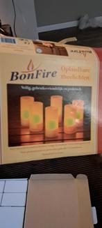 Oplaadbare theelichten BONFIRE . NIEUW IN DOOS, Kunststof, Nieuw, Ophalen of Verzenden, Crème