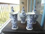 antiek delfts blauw aardewerk kaststel de 3 klokken 19-eeuw, Ophalen of Verzenden