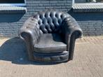 Springvale Chesterfield club fauteuil zwart, Ophalen of Verzenden, Gebruikt, 75 tot 100 cm