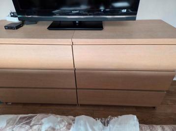 Ikea Malm ladekast met 3 lades eikenfineer 2x - afbeelding 4