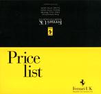 Prijslijst folder Ferrari UK 1999., Verzenden, Zo goed als nieuw, Ferrari
