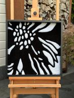 Uniek wandkleed (tufting) in diepe zwarte lijst 50 x 50 cm, Ophalen of Verzenden, Nieuw