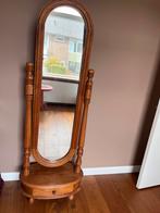 Maasief vintage hout spiel, Antiek en Kunst, Antiek | Spiegels, Ophalen, Ovaal, 50 tot 100 cm, 100 tot 150 cm
