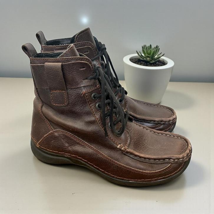 Wolky Schoenen Maat 37 Bruin Leer Laarzen Roll, Kleding | Dames, Schoenen, Gedragen, Lage of Enkellaarzen, Bruin, Verzenden