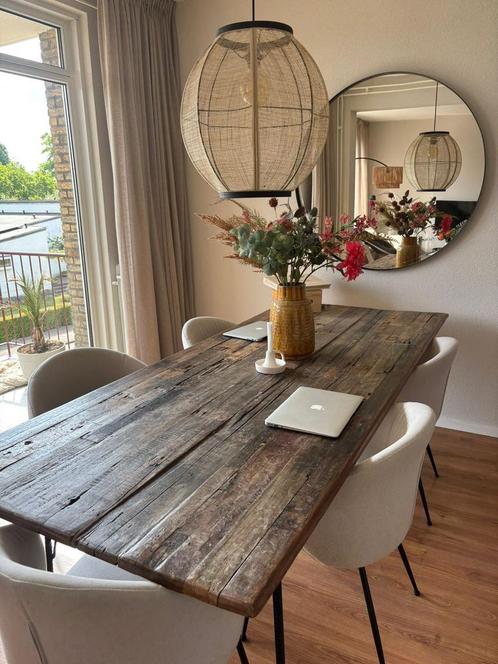 Prachtige houten eettafel, Huis en Inrichting, Tafels | Eettafels, Zo goed als nieuw, 50 tot 100 cm, 200 cm of meer, Vijf personen of meer