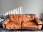 Lederen bank (cognac kleur), Ophalen, Gebruikt, Tweepersoons, 75 tot 100 cm