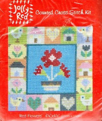 Cado jolly red borduurpakket  red flowers  op=op beschikbaar voor biedingen