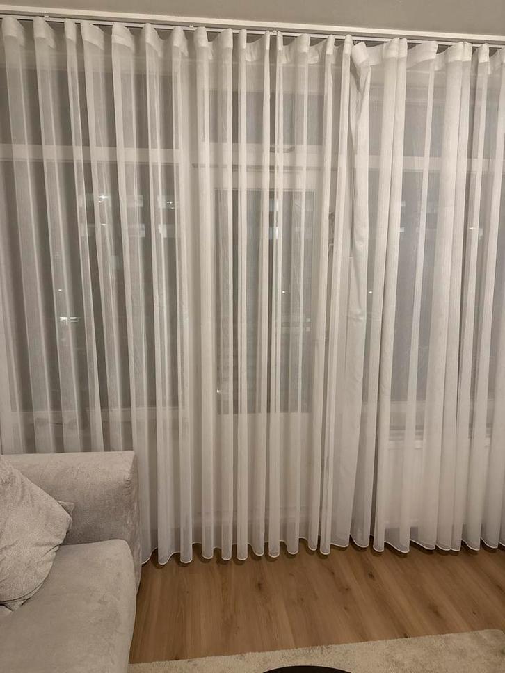 Mooie Vitrage Gordijnen, Huis en Inrichting, Stoffering | Gordijnen en Lamellen, Zo goed als nieuw, 200 cm of meer, Wit, Ophalen