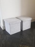 2 x poef / voetenbankje / opbergpoefje, Ophalen, Minder dan 50 cm, Gebruikt, Vierkant