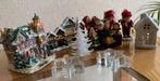 Kerst decoratie incl huisjes en glazen kaarsenhouders, Diversen, Kerst, Ophalen of Verzenden, Zo goed als nieuw