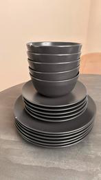 Ikea serviesset - Donkergrijs/antraciet - 16 delig, Overige materialen, Gebruikt, Overige typen, Ophalen of Verzenden