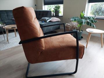 Fauteuil, klein model, stoere/industriële look, cognacbruin beschikbaar voor biedingen