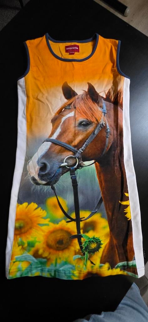 Jurk met paarden print, love station 22, maat 134/140, Meisje, Nieuw, Love station 22, Ophalen of Verzenden