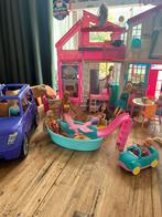 Barbie huis roze met blauw, Ophalen of Verzenden, Gebruikt
