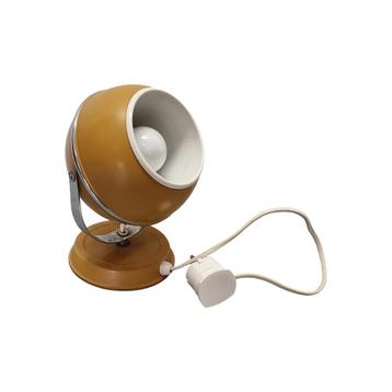 Space Age eyeball geel metalen wandlampje, jaren 70 beschikbaar voor biedingen