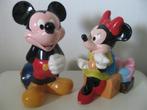 DISNEY - 2 beelden spaarpotten van MICKEY & MINNIE MOUSE, Verzamelen, Ophalen, Mickey Mouse, Gebruikt, Beeldje of Figuurtje