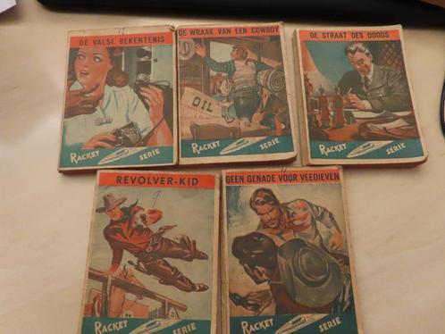 oude boekjes 50er jaren Racket en Atoomserie Cowboy enz.pulp, Antiek en Kunst, Antiek | Boeken en Bijbels, Verzenden