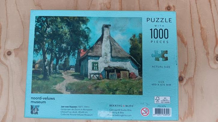 Noord Veluwe Museum Puzzel 1000 stukjes, Hobby en Vrije tijd, Denksport en Puzzels, Zo goed als nieuw, Legpuzzel, 500 t/m 1500 stukjes