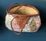 Grote strandtas met stof en leer, Ophalen of Verzenden, Zo goed als nieuw, Overige kleuren, Shopper