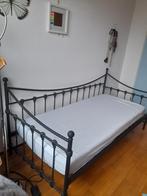 Nostalgisch 90x200cm (logeer)bed. Zwart., Huis en Inrichting, Slaapkamer | Bedden, 90 cm, Eenpersoons, Zwart, Ophalen of Verzenden